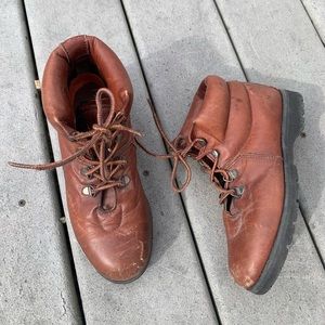 Vintage Brown Leather Lace Up Combat Boots || Outdoor Hiking Boots